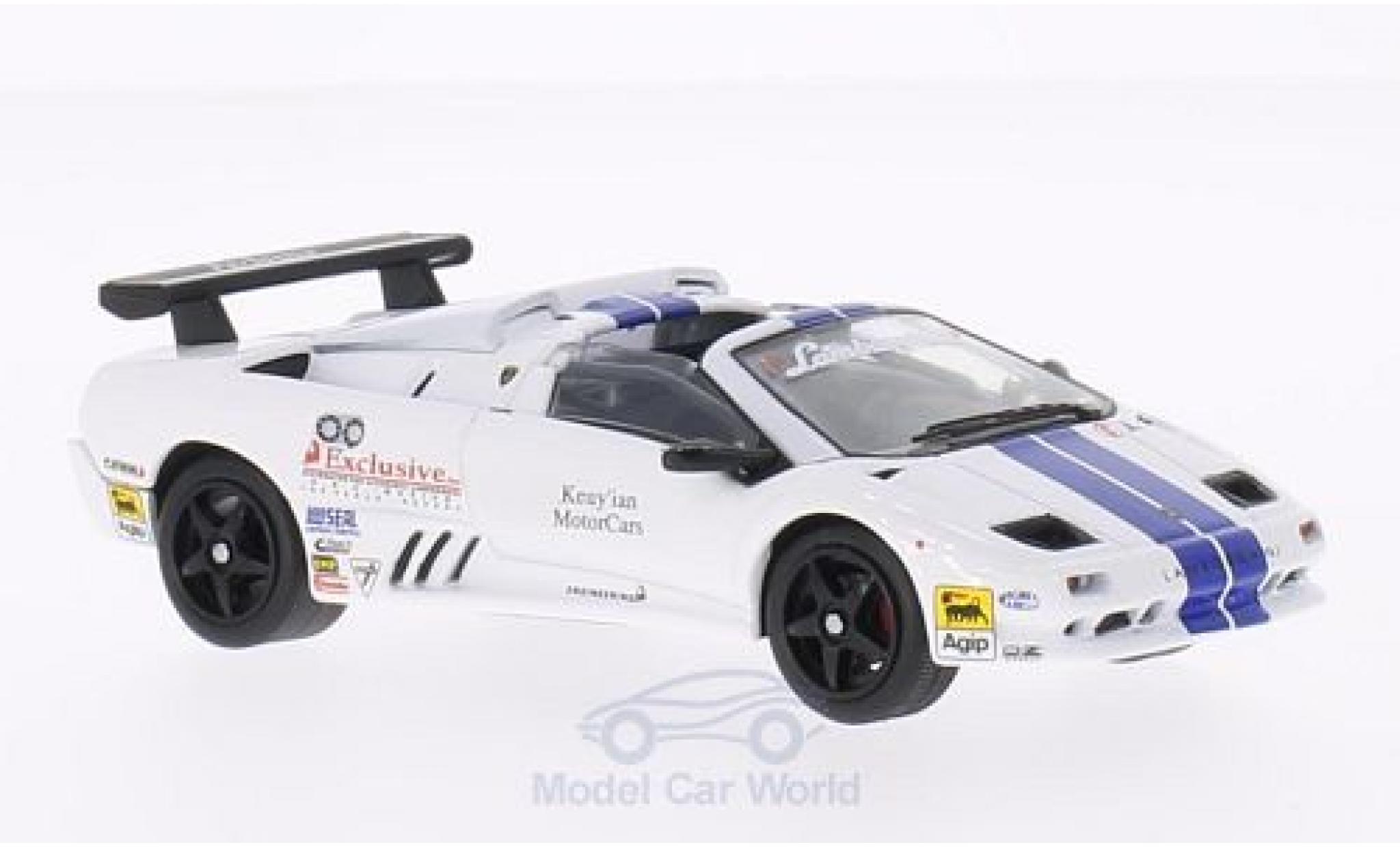 Lamborghini Diablo VT 1/43 WhiteBox VT-R Roadster Trofeo wit/blauw 1997 modelauto