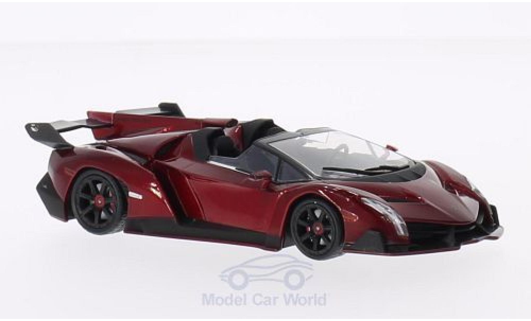 Lamborghini Veneno 1/43 WhiteBox Roadster metallic rood 2013 modelauto