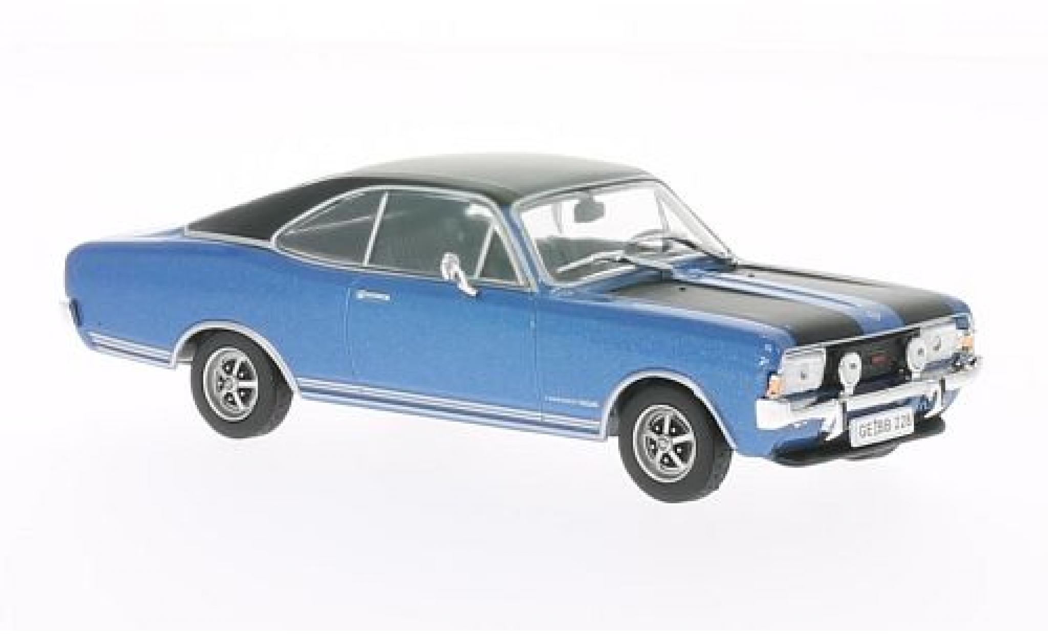 Opel Commodore 1/43 WhiteBox A Coupe GS metallic blauw/zwart 1970 modelauto