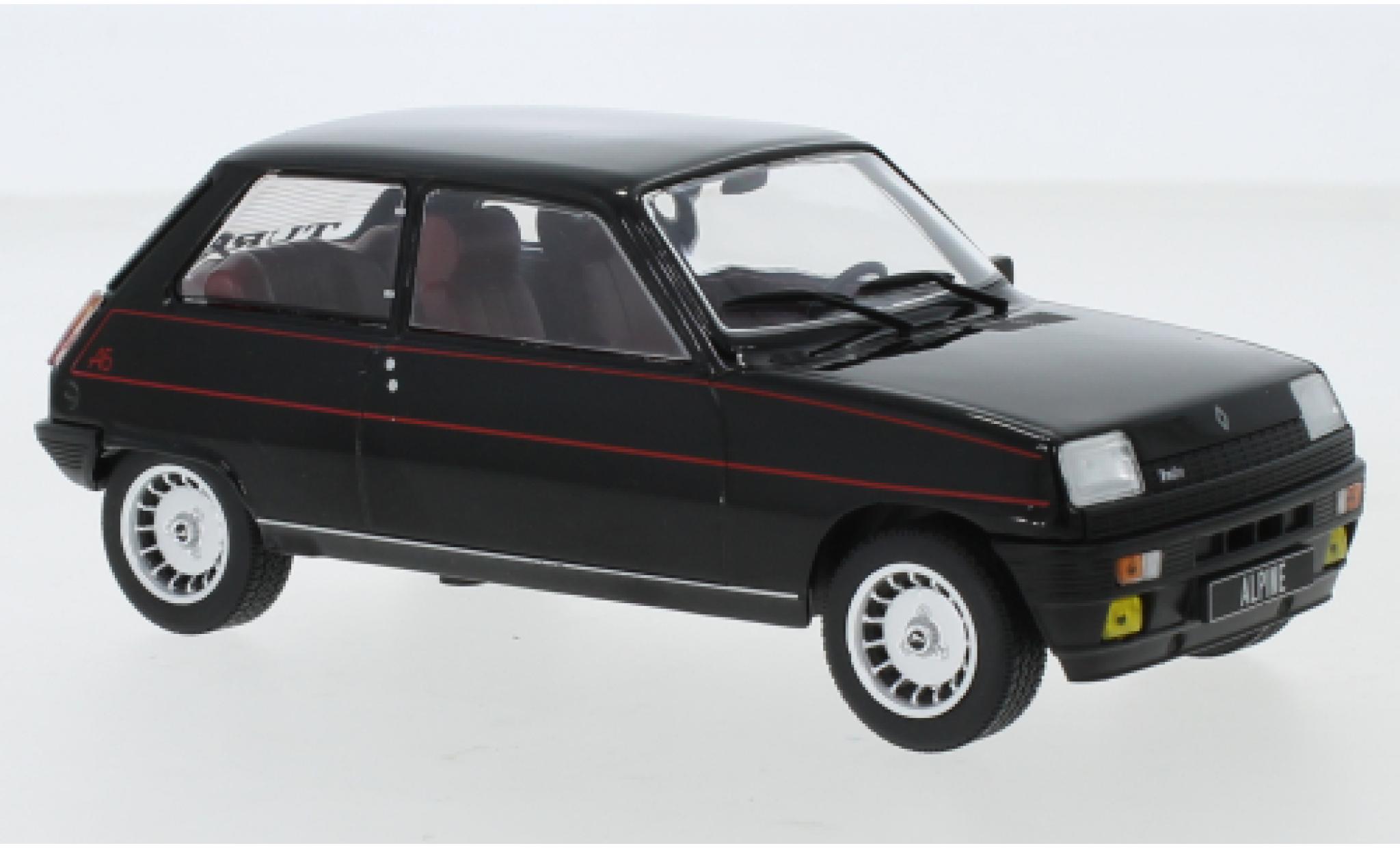 Renault 5 1/24 WhiteBox Alpine zwart/Dekor 1982 modelauto