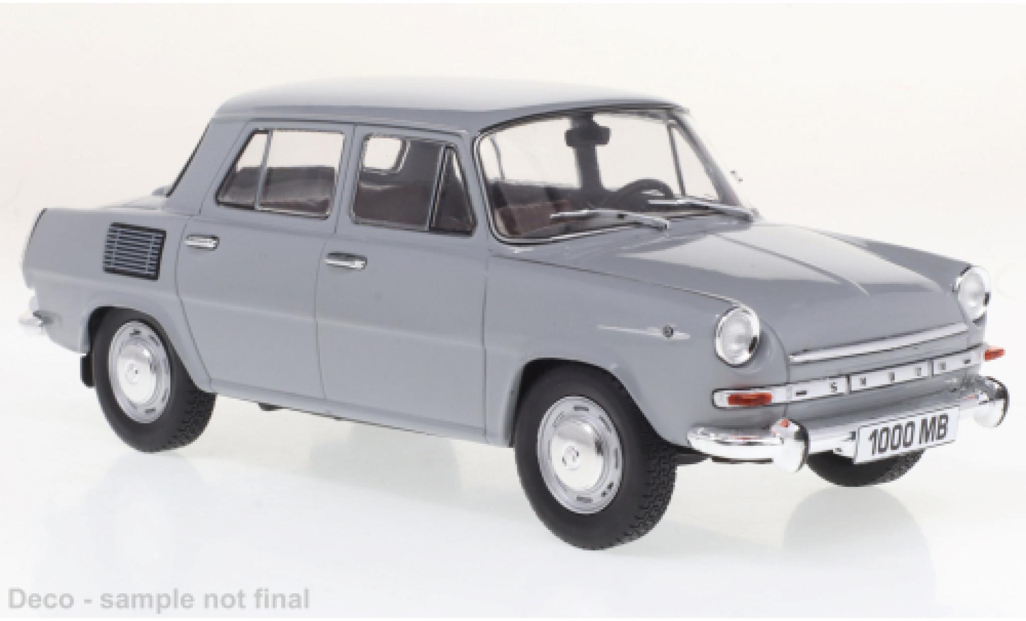 Skoda 1000 1/24 WhiteBox MB grijs/wit 1965 modelauto