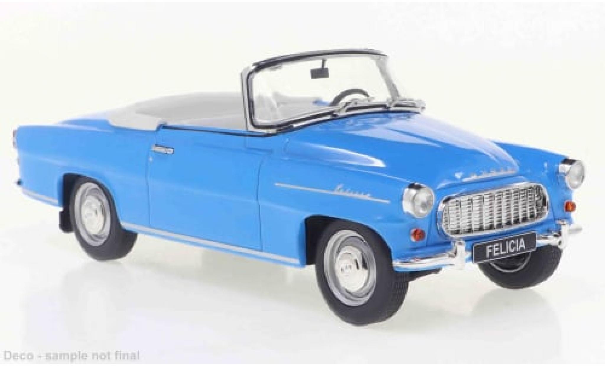 Skoda Felicia 1/24 WhiteBox Cabrio blauw 1959 1:24 modelauto