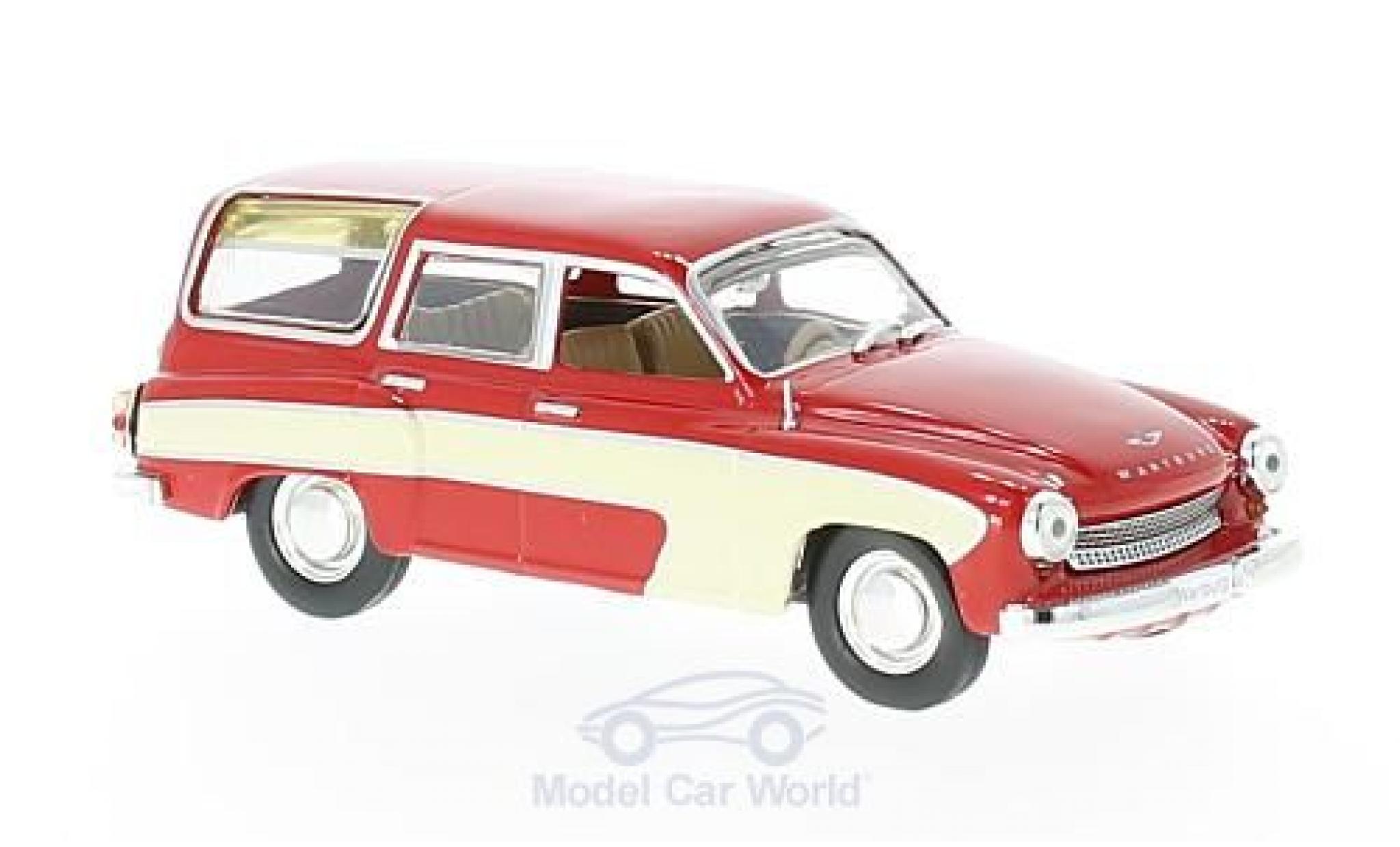 Wartburg 312 1/43 WhiteBox Camping rood/beige 1960 modelauto