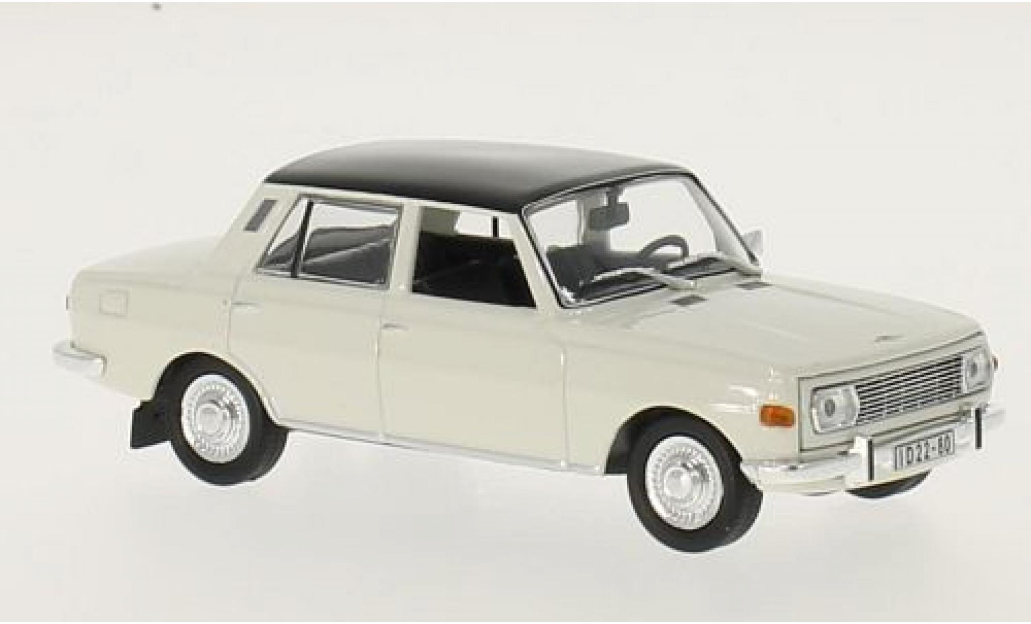 Wartburg 353 1/43 WhiteBox wit/zwart 1967 modelauto