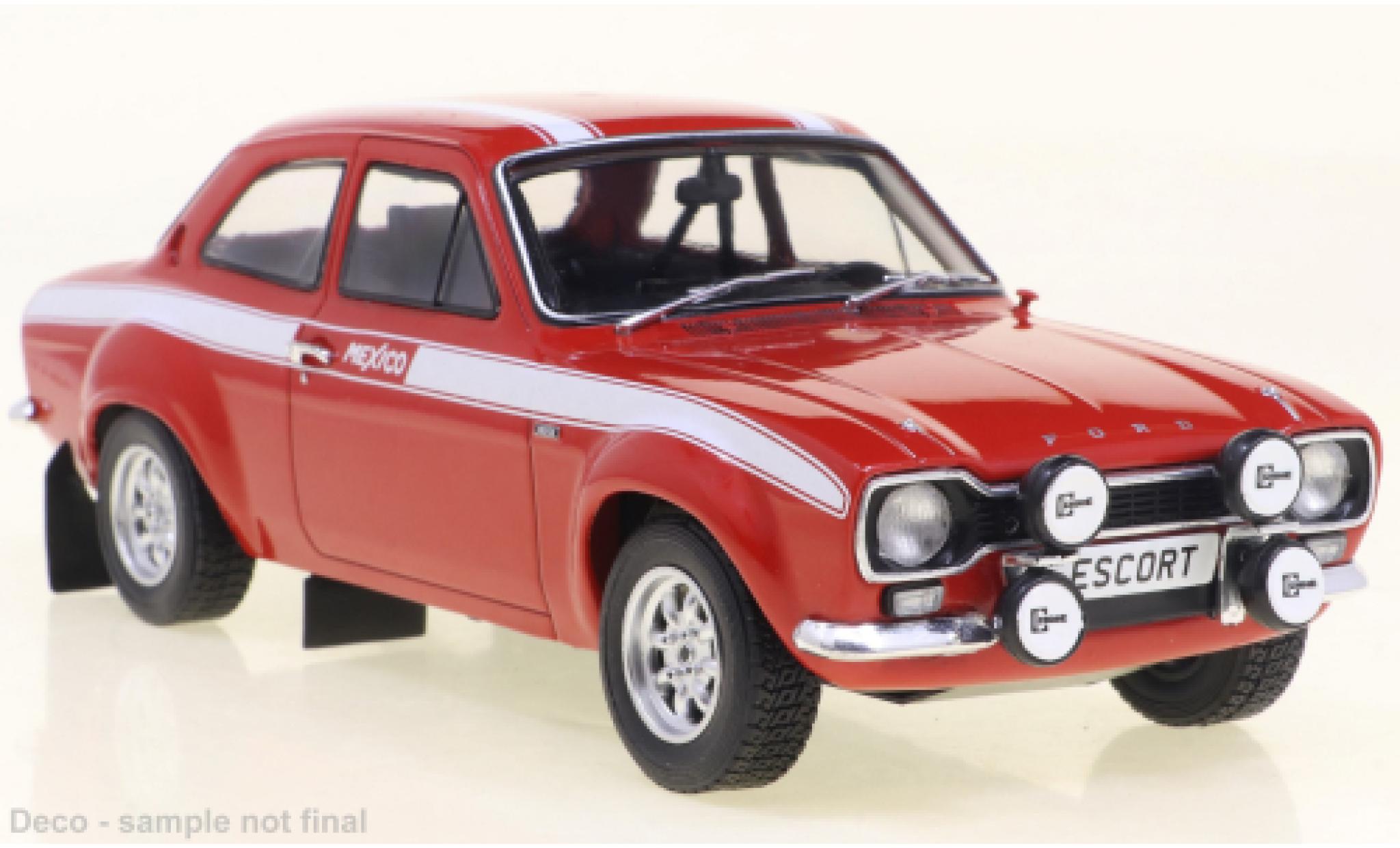 Ford Escort 1/24 WhiteBox MK I RS1600 Mexico rood 1970 modelauto