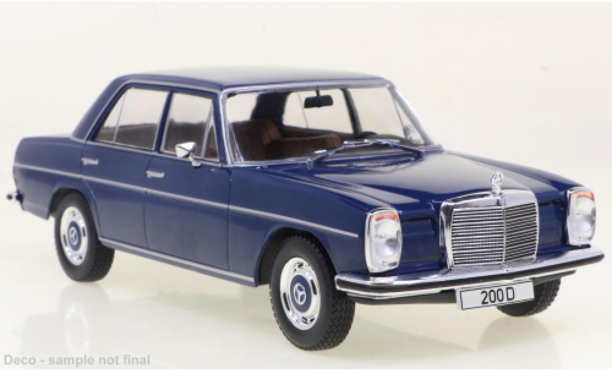 Mercedes 200 1/24 WhiteBox D (W115) blauw fonc&eacute; 1968 modelauto
