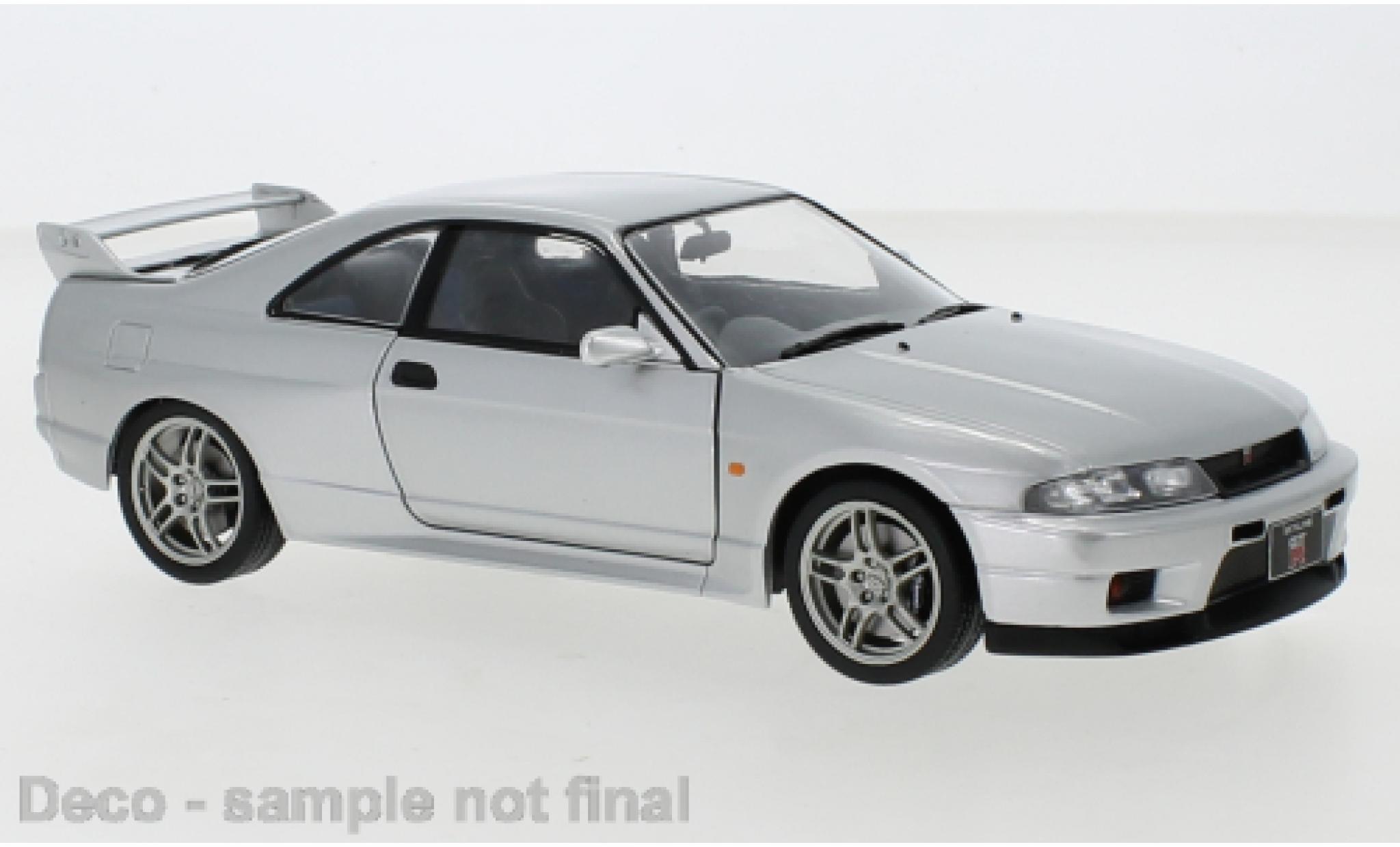 Nissan Skyline 1/24 WhiteBox GT-R (R33) metallic grijs 1997 modelauto