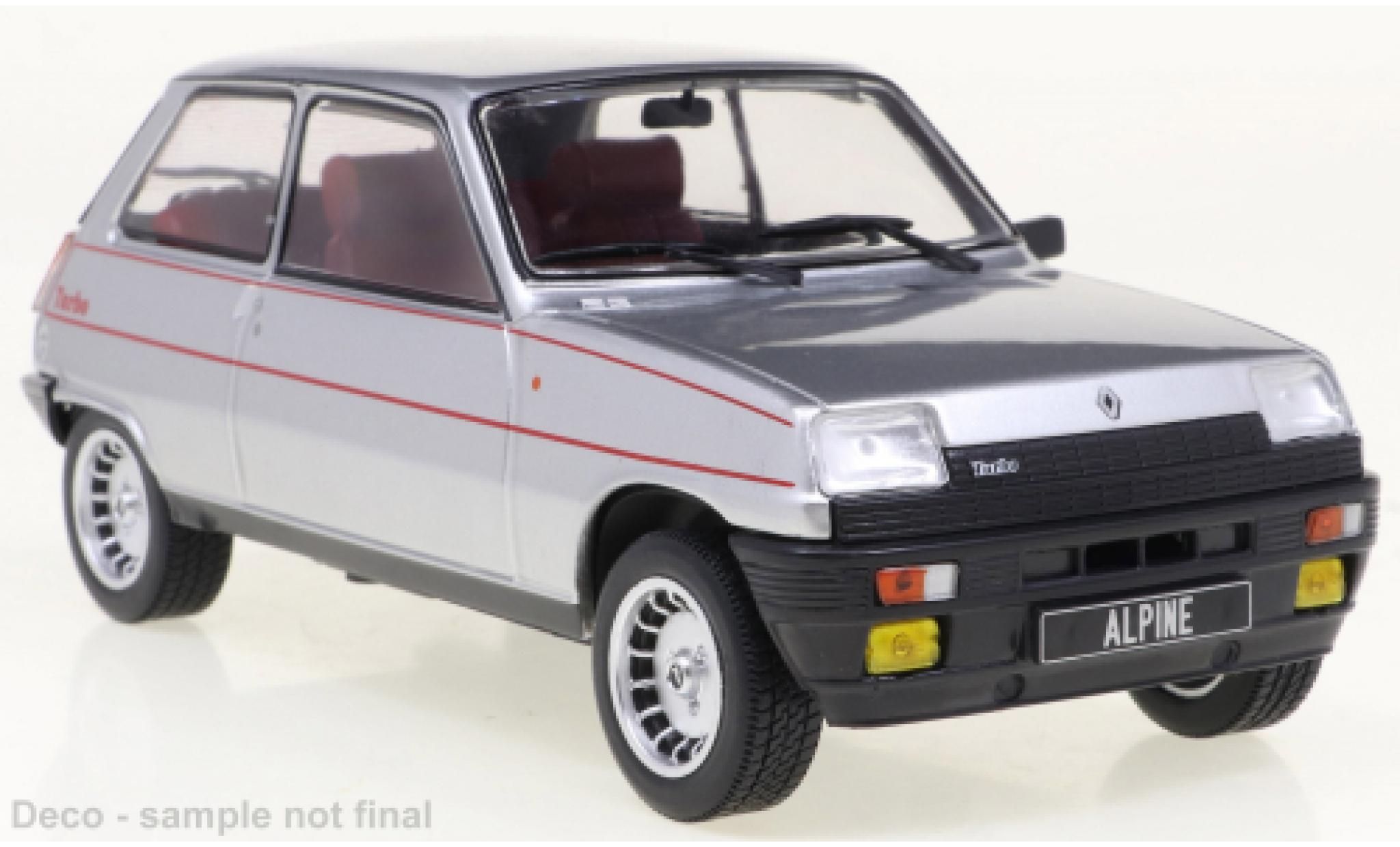 Renault 5 1/24 WhiteBox Alpine grijs/Dekor 1982 modelauto