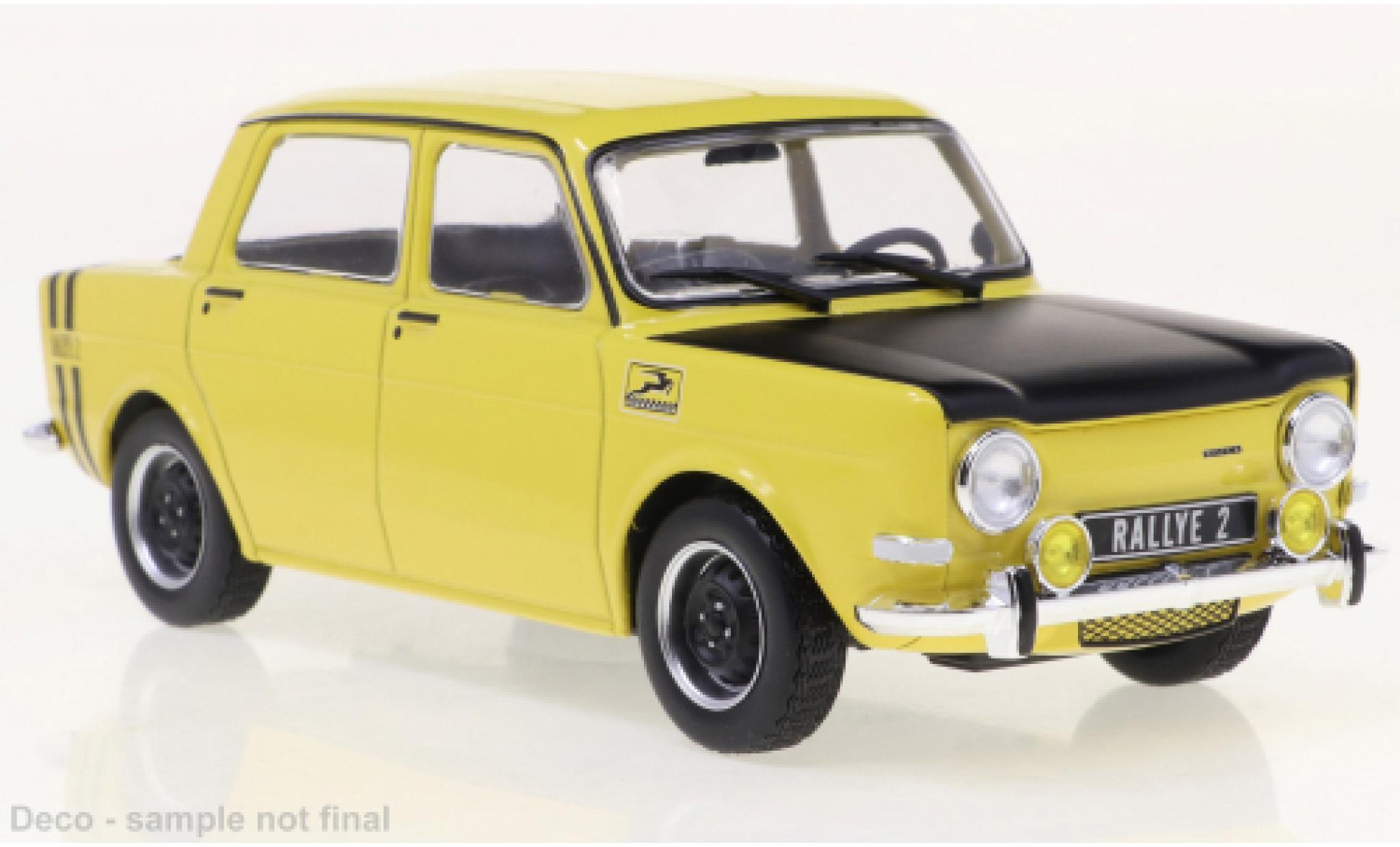 Simca 1000 1/24 WhiteBox Rallye 2 geel/matt-zwart 1970 modelauto