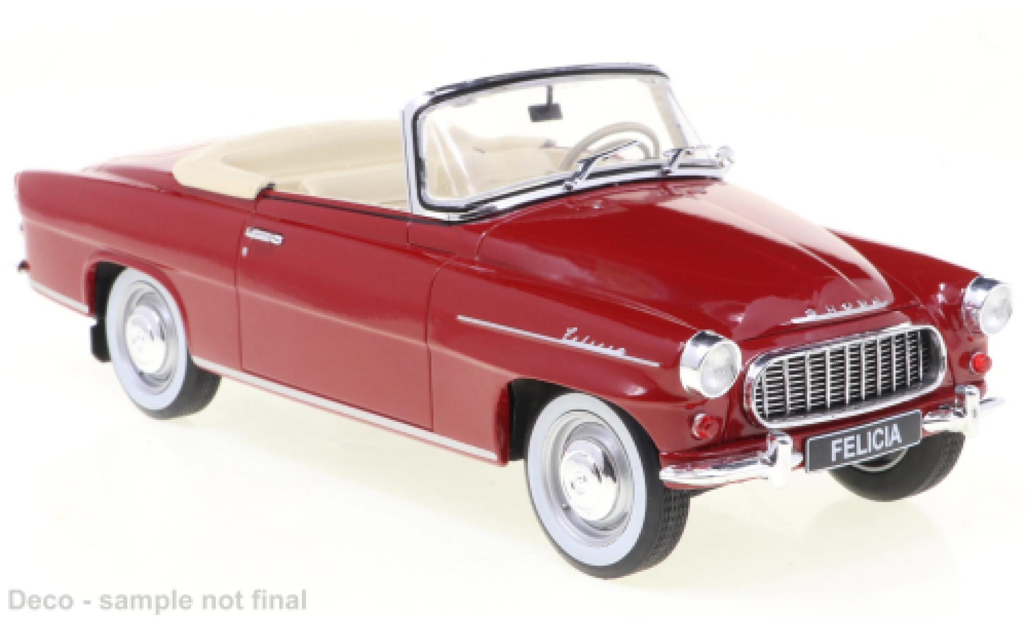 Skoda Felicia 1/24 WhiteBox Cabrio rood 1959 modelauto