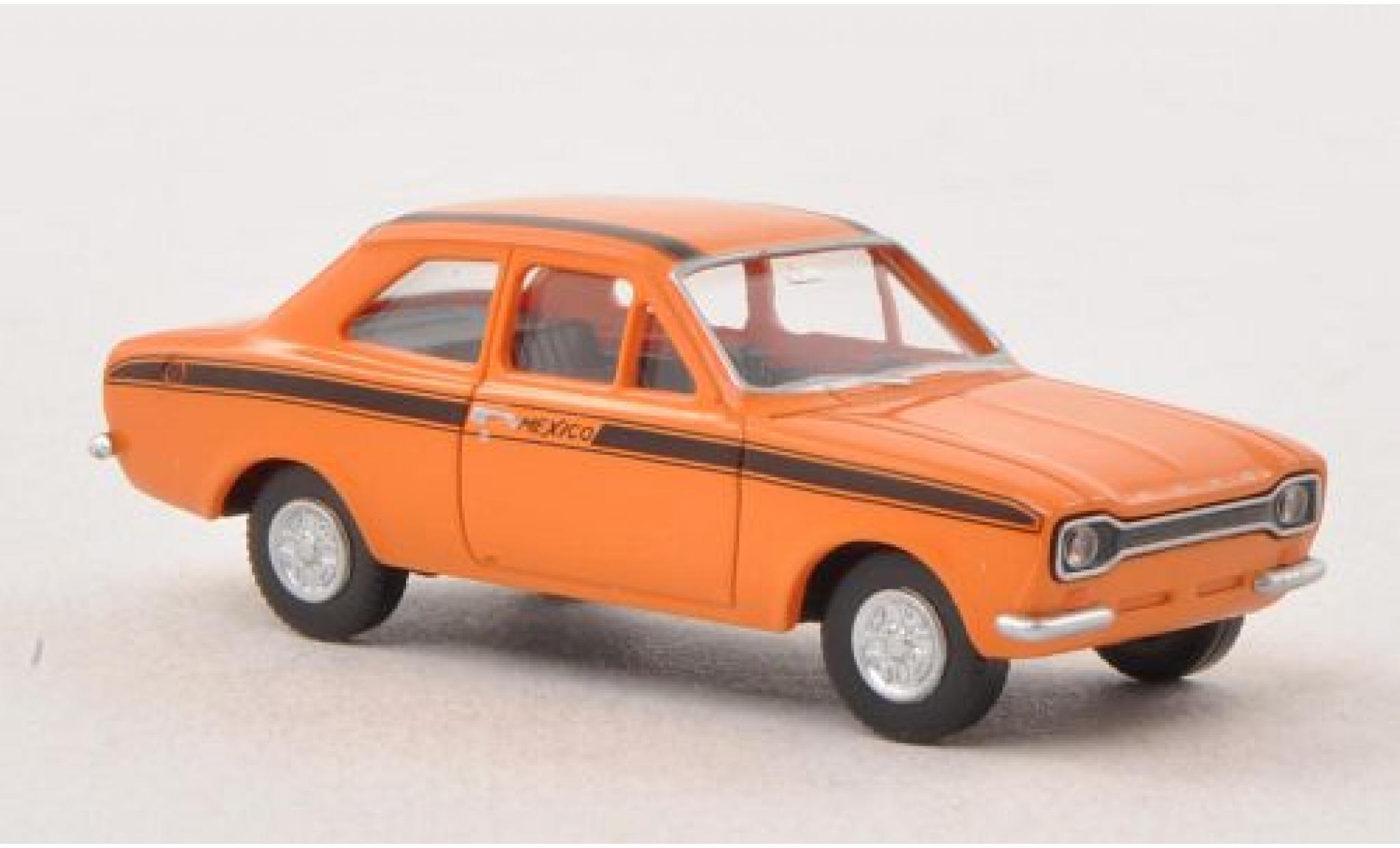 Ford Escort 1/87 Wiking I Mexico oranje/zwart modelauto