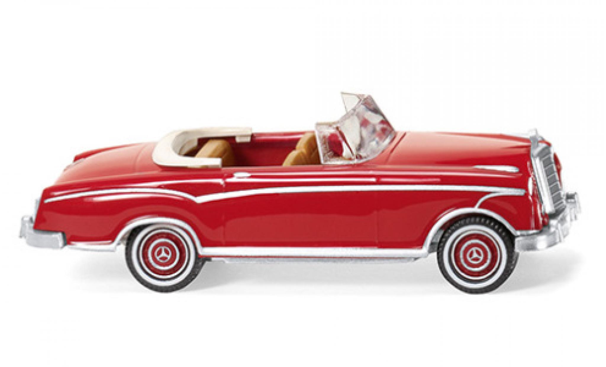 Mercedes 220 1/87 Wiking S Cabriolet (W180 II) rood modelauto