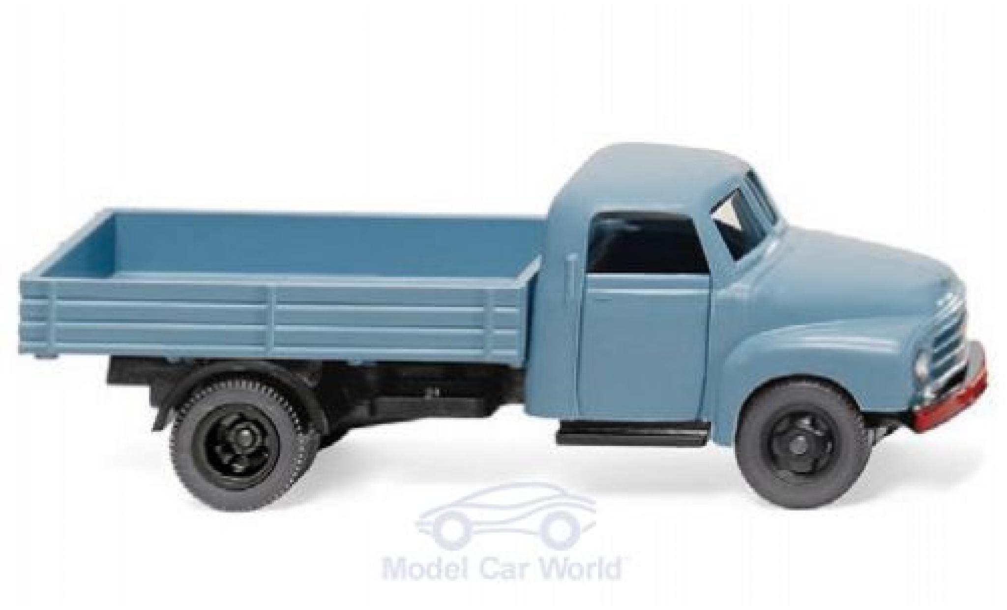 Opel Blitz 1/87 Wiking blauw Pritschen-LKW modelauto