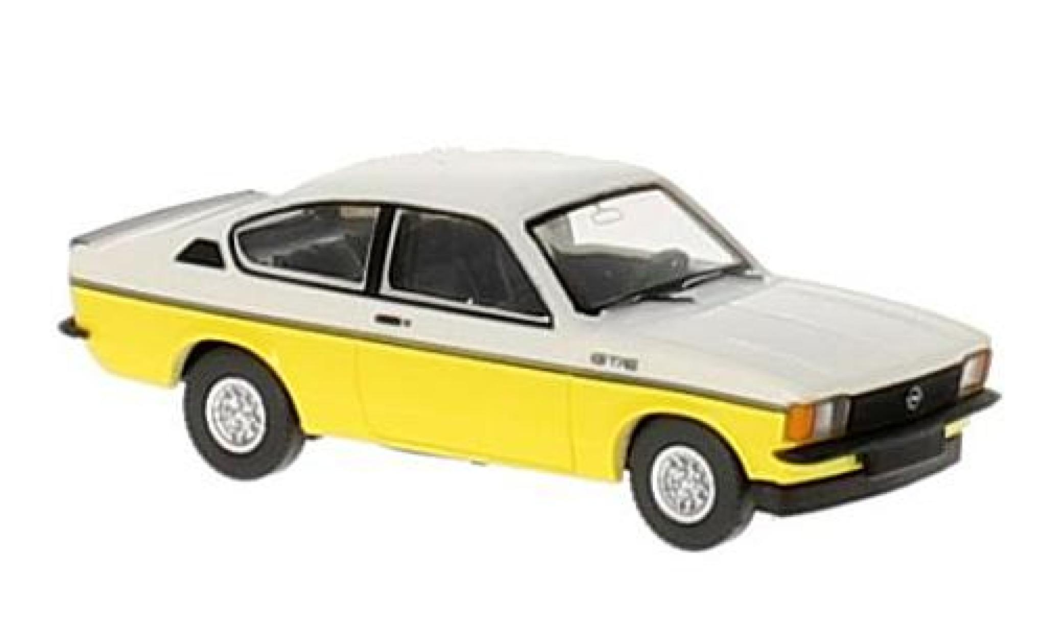 Opel Kadett 1/87 Wiking C Coupe GT/E geel/wit modelauto