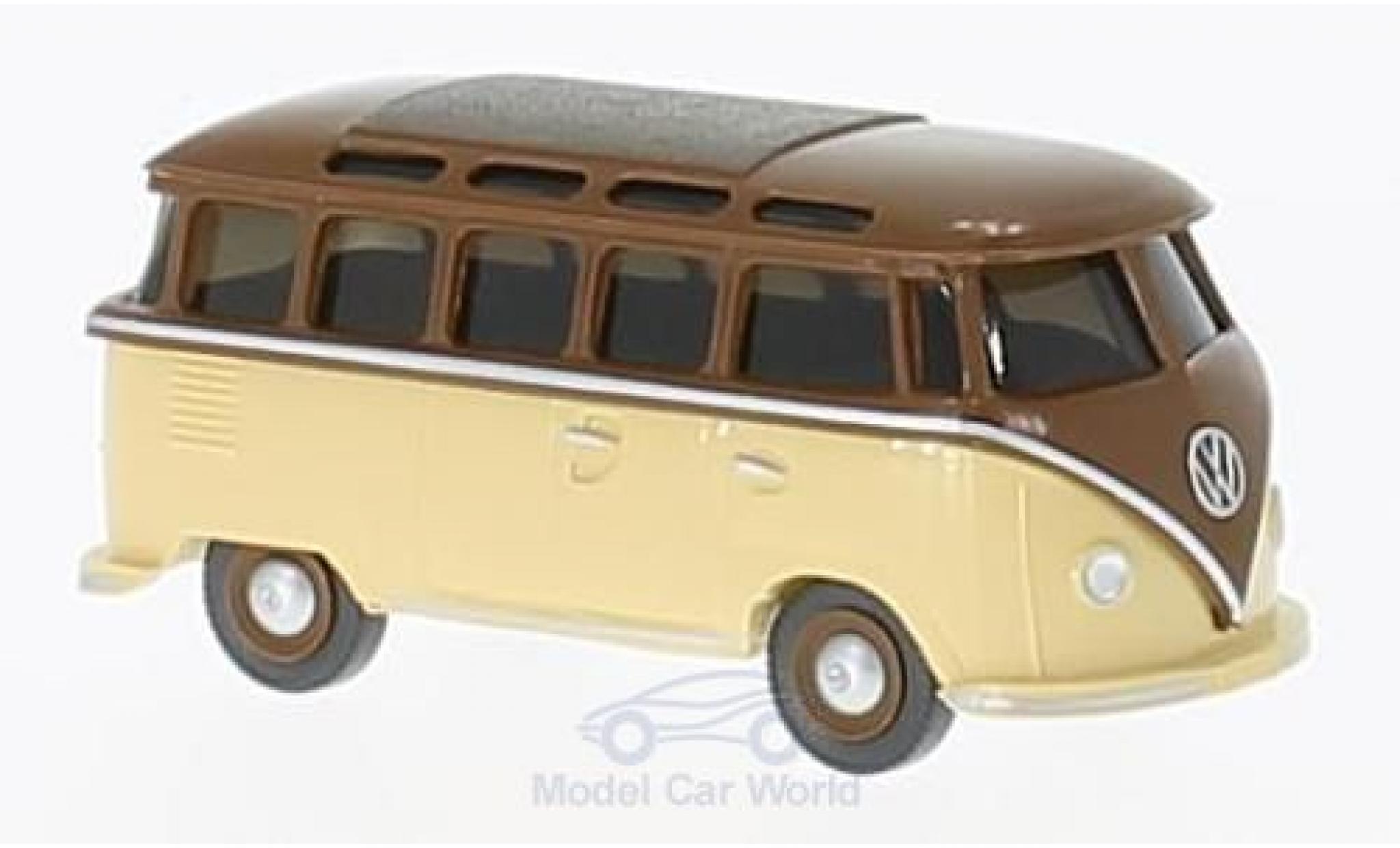 Volkswagen T1 B 1/87 Wiking bruin/beige Sambabus modelauto