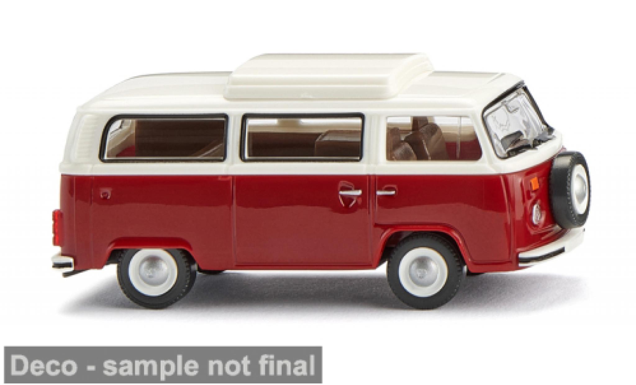 Volkswagen T2 1/87 Wiking b Campingbus rood/wit 1972 1:87 modelauto