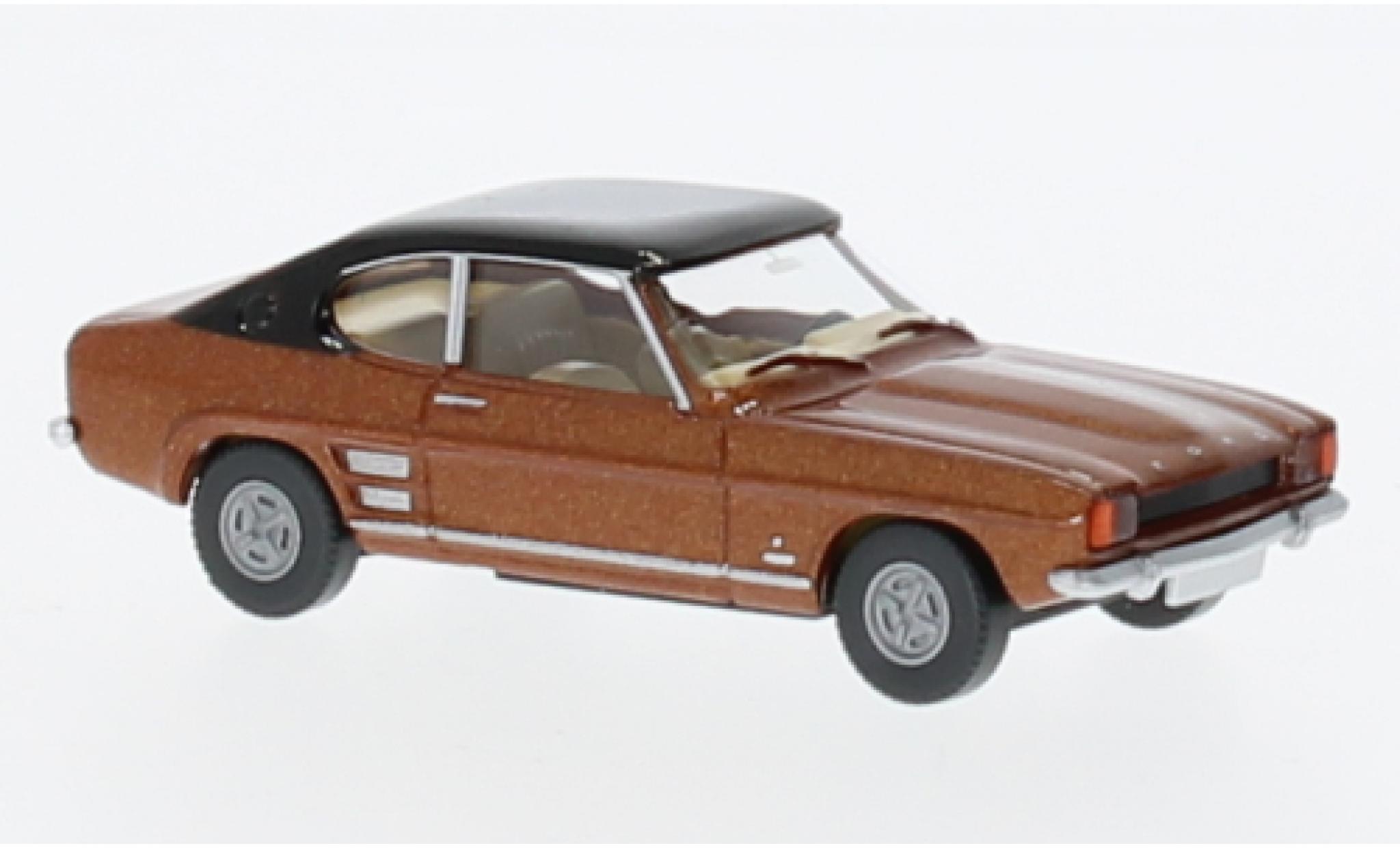 Ford Capri 1/87 Wiking MKI metallic brun/zwart 1969 modelauto