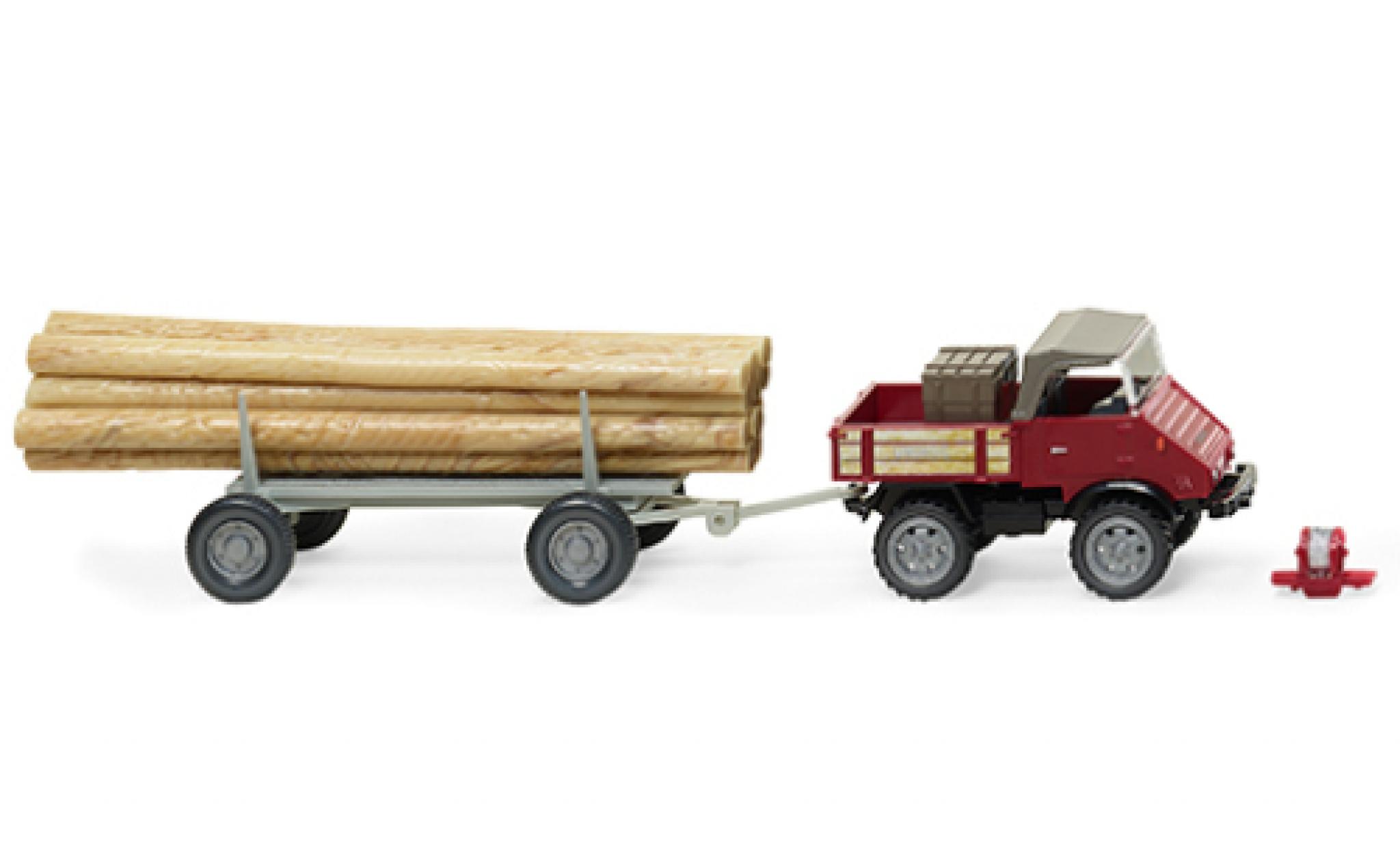 Mercedes Unimog 1/87 Wiking U401 rood fonc&eacute; 1956 modelauto