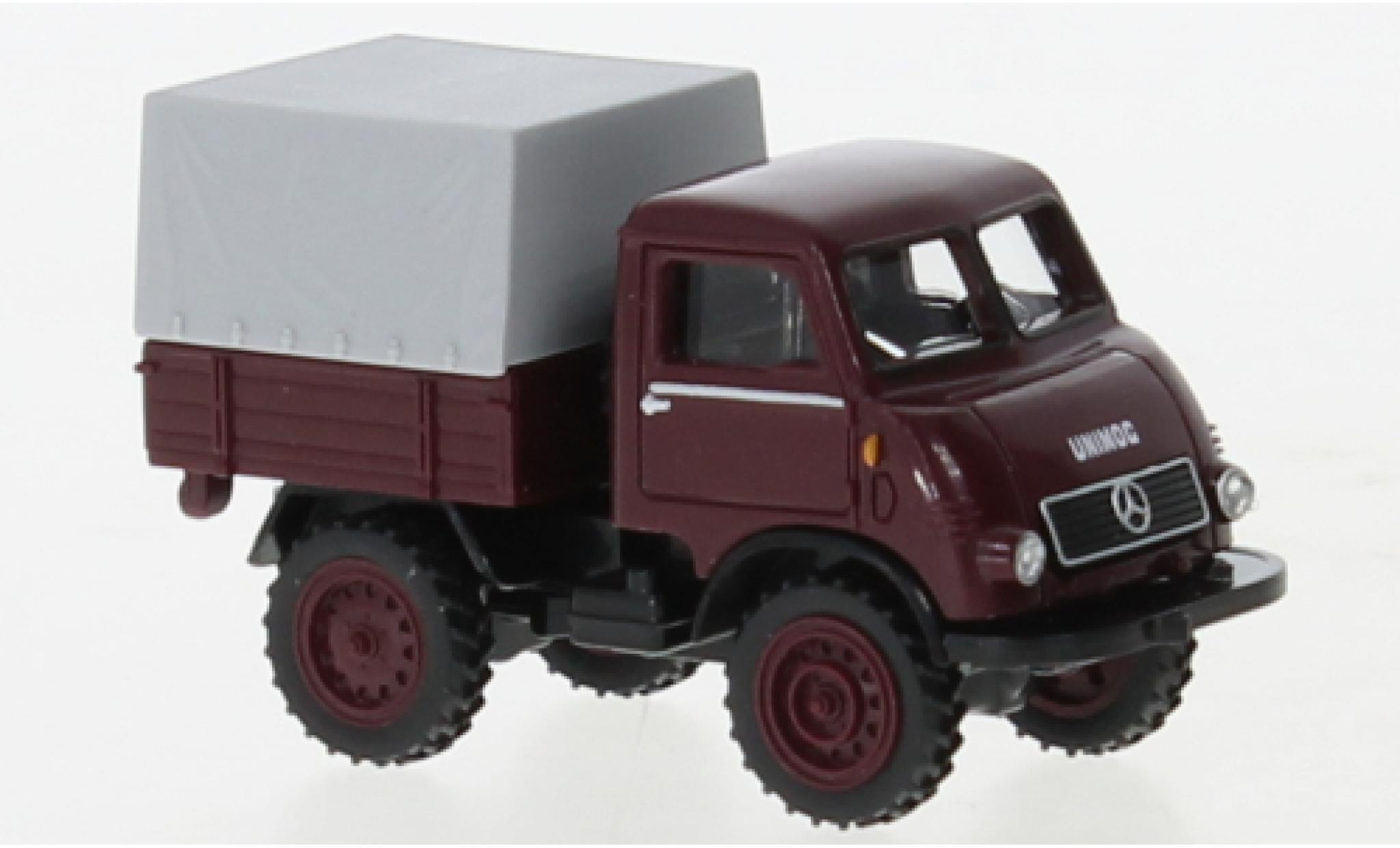 Mercedes Unimog 1/87 Wiking U402 rood fonc&eacute; 1953 modelauto