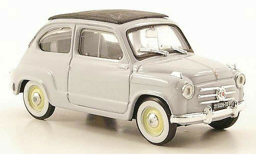 Fiat 600 Berlina 1/43 Brumm blauw gesloten 1956 modelauto