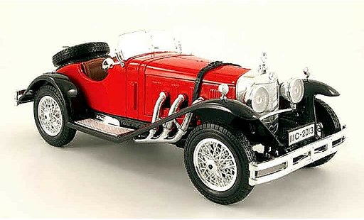 Mercedes SSK Base 1/18 Burago rood zwart modelauto