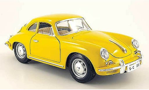 Porsche 356 1961 1/18 Burago B geel modelauto
