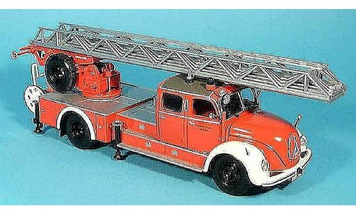 Magirus DL 30 S 6500 1/43 Minichamps pompier Leiterwagen rood wit 1955 modelauto