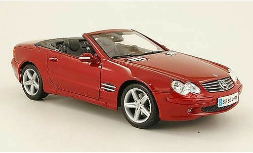Mercedes Classe SL cabriolet 1/18 Maisto rood open 2001 modelauto