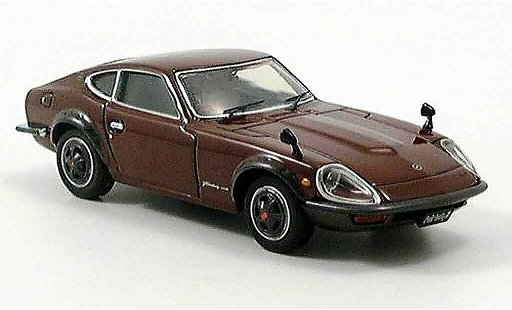 Nissan 240 ZG 1/43 Ebbro Datsun Fairlady bruin modelauto