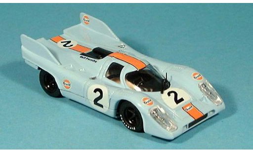 Porsche 917 1971 1/43 Brumm No.2 Scuderia JWA-Gulf 1000 km Monza Rodriges/olijfgroener modelauto