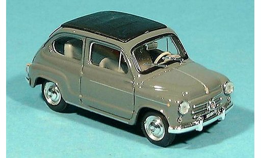 Fiat 600 D 1/43 Brumm grijs 1960 modelauto