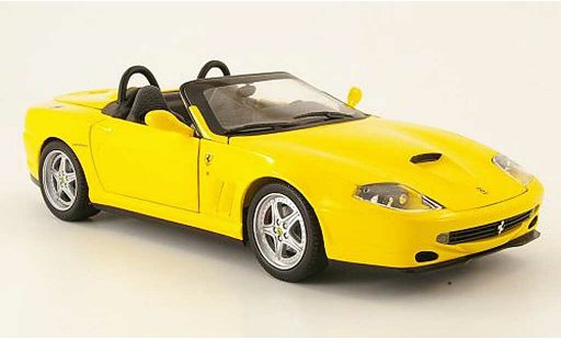 Ferrari 550 Barchetta 1/18 Hot Wheels geel modelauto