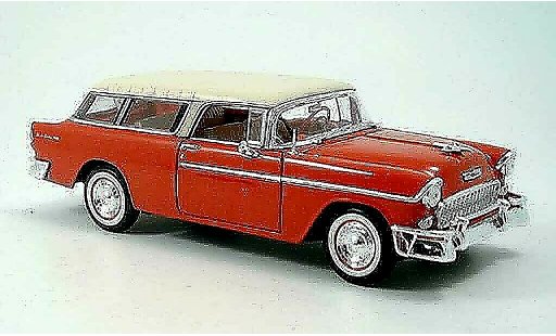 Chevrolet Nomad Station Wagon 1/18 Maisto rood wit 1955 modelauto