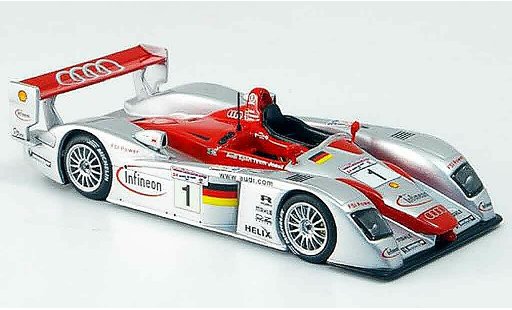 Audi R8 LMP course 1/43 IXO 2002 Biela Kris winnaar modelauto
