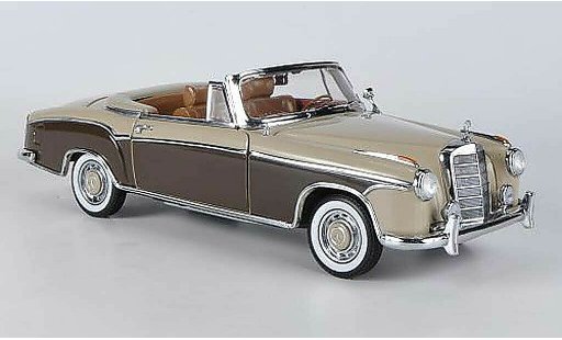 Mercedes 220 Cabriolet 1/18 Sun Star SE beige/bruin 1958 modelauto