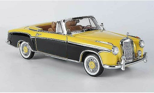 Mercedes 220 Cabriolet 1/18 Sun Star SE geel/zwart 1958 modelauto