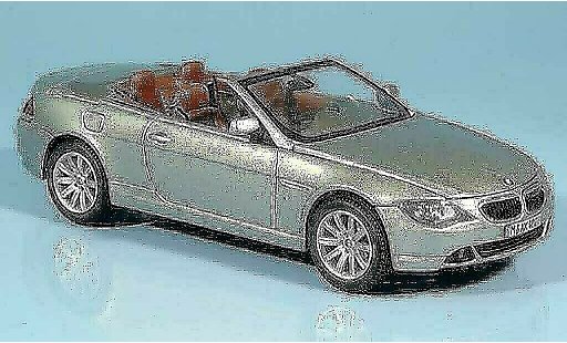 Bmw 635 cabriolet 1/43 Kyosho E64 d grijs 2004 modelauto