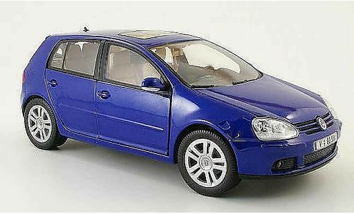 Volkswagen Golf Base 1/18 Burago blauw 2003 5 portes modelauto