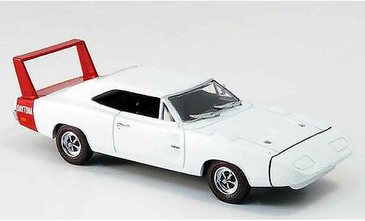 Dodge Charger 1969 1/43 Eagle Daytona wit avec rotem Heckspoiler modelauto