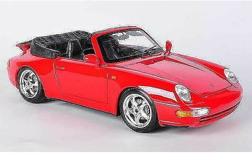 Porsche 911 Cabriolet 1/18 Burago Carrera rood modelauto