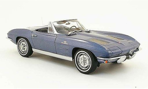Chevrolet Corvette Coupe 1/18 Autoart C2 blauw 1963 modelauto