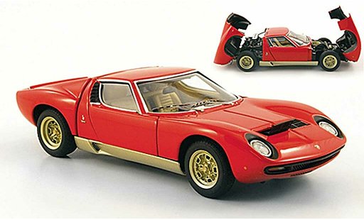 Lamborghini Miura SV 1/43 Autoart rood/gold modelauto