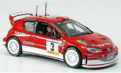 Peugeot 206 WRC 1/43 Vitesse winnaar spanien g. panizzi no. 3 2003 modelauto