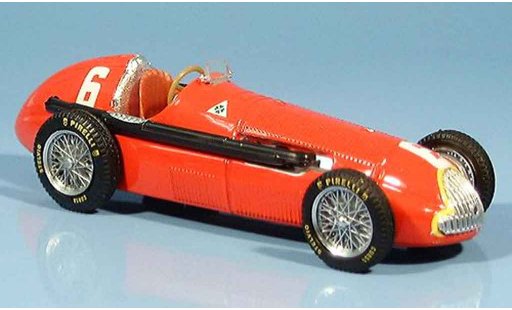 Alfa Romeo 158 gp 1/43 Brumm no.6 j.m.fangio winnaar frankreich 1950 modelauto