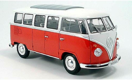 Volkswagen Combi Base 1/18 Spark bus rood/wit 1962 modelauto