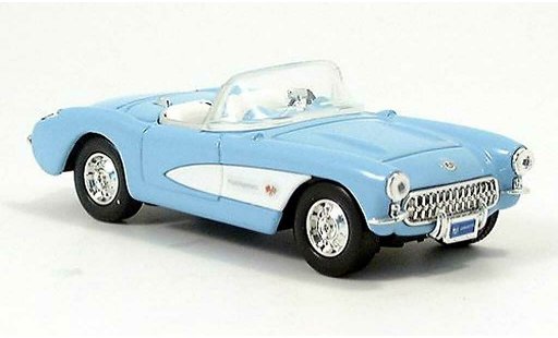 Chevrolet Corvette Convertible 1/43 Yat Ming C1 blauw/wit Cabriolet 1957 modelauto
