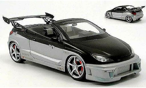 Peugeot 206 CC 1/18 Norev parotech zwart/grijs modelauto