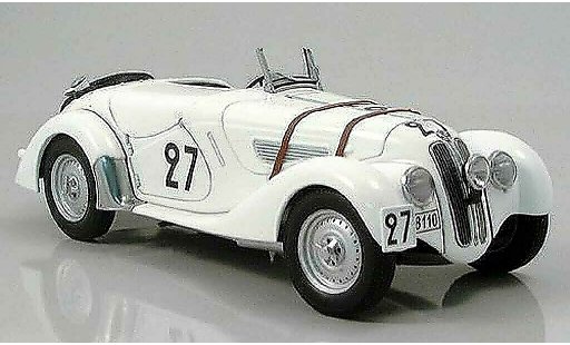 Bmw 328 le mans 1/18 Autoart 1938 roadster wit numero 27 modelauto