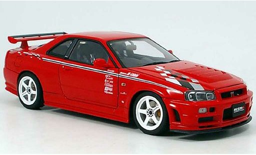 Nissan Skyline R34 1/18 Autoart gt-r r-tune r1 rood 2002 modelauto