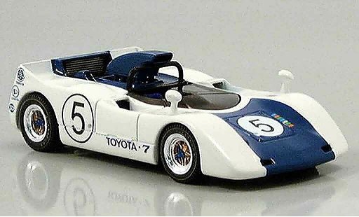 Toyota 7 GP 1969 1/43 Ebbro japan no. 5 wit blauw modelauto